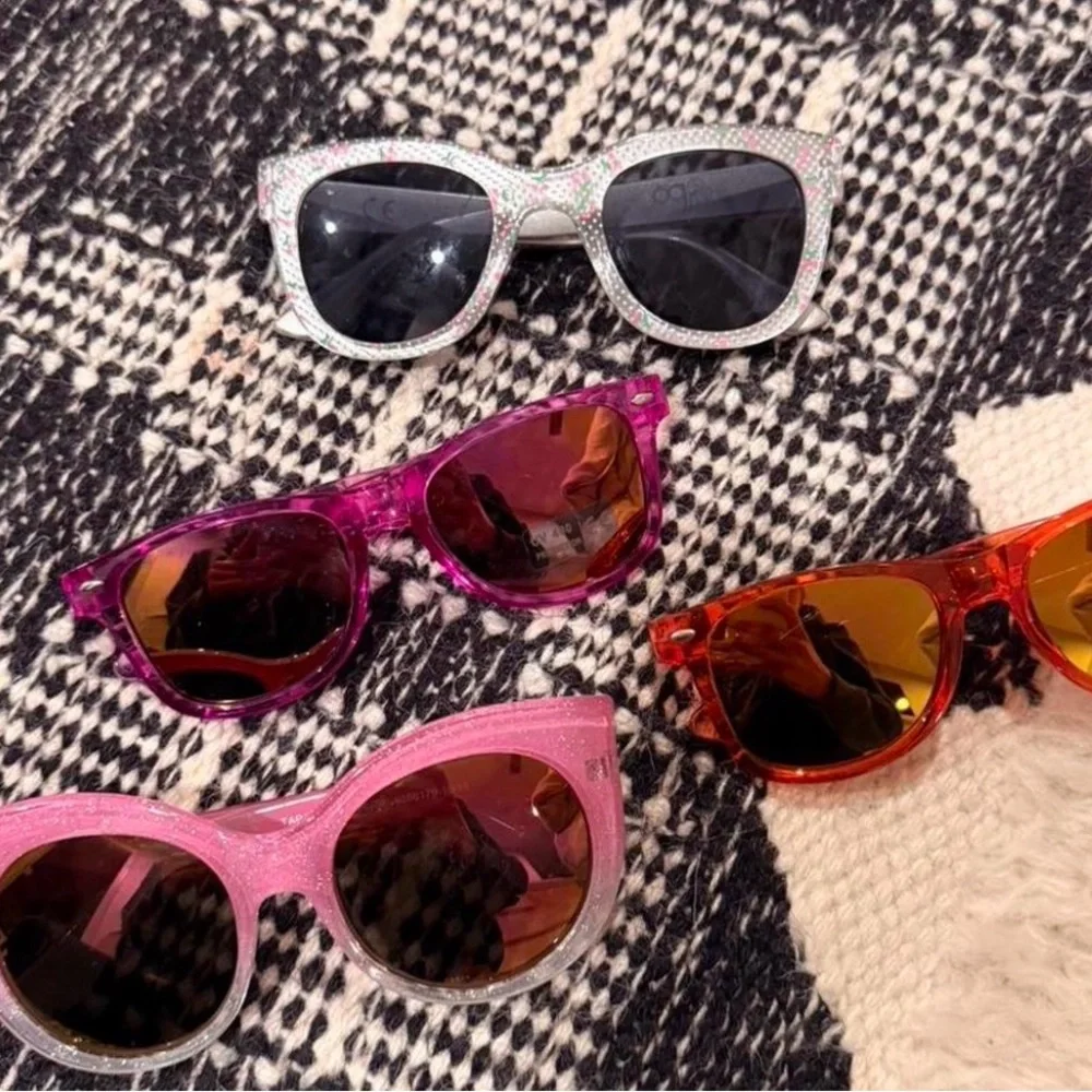 Kids Multi-Pack Fashion Sunglasses - Assorted White, Black, Pink, Orange, Blue